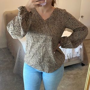 SHEIN cheetah print long sleeve, loose fitting shirt. Size S.